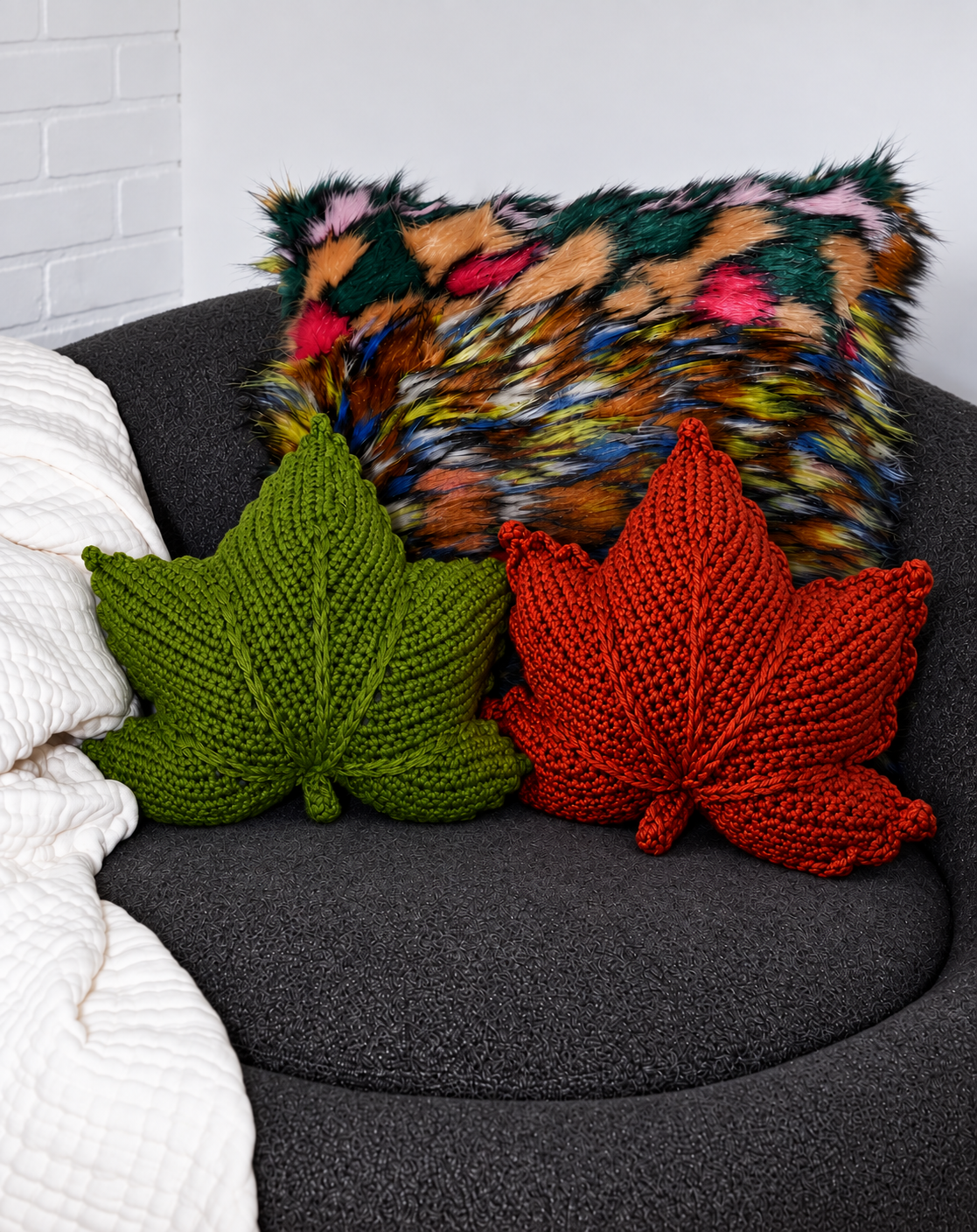 Moss Leaf Kroşe Kırlent