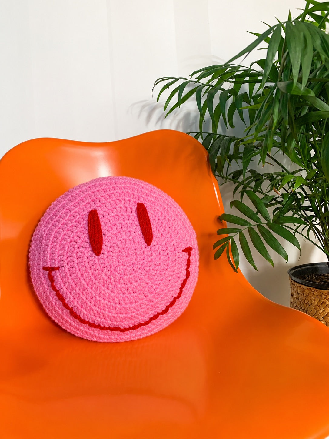 Happy Face Pink Dekoratif Kırlent